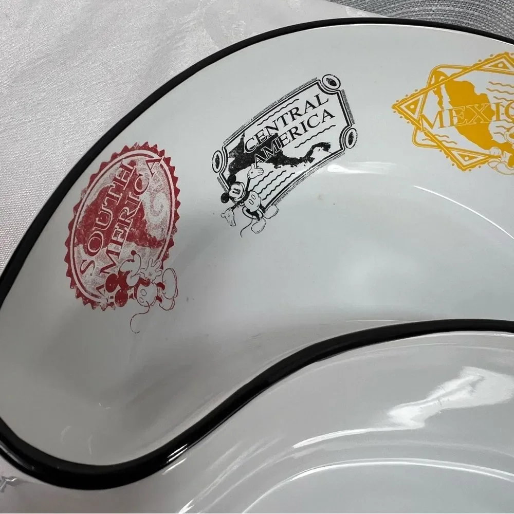 Vintage Disney Parks Mickey Mouse Central America Ceramic Chips and Dip